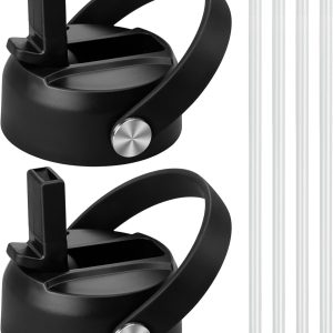 DYSANKY Straw Lids 2 pack for Wide Mouth Sports Water Bottles