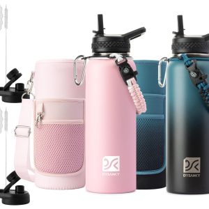 Insulated Water Bottle 40oz /Black and Pink
