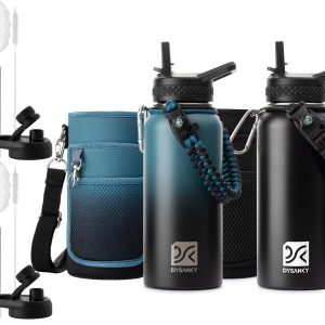 Insulated Water Bottle 32oz Black and Black