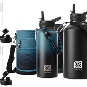 DYSANKY Insulated Water Bottle 64oz Black and Black