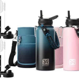 Insulated Water Bottle 32oz Black and Pink